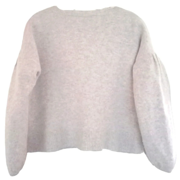 Madewell Wiltshire V-Neck Pullover Wool Blend Sweater Oatmeal Size Small - Picture 3 of 5
